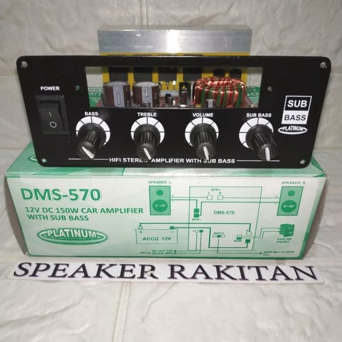 Kit power amplifier speaker aktif DC 12v 150 watt Platinum Dms 570