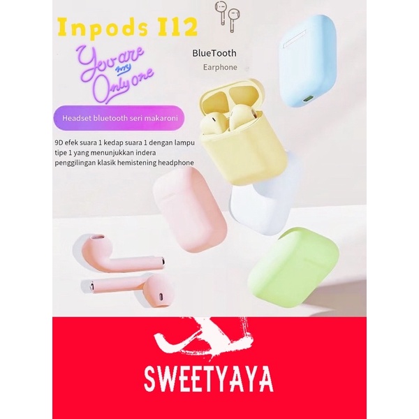 TWS Inpods I12 Pro Headset Bluetooth TWS Macaron Headphone Earbuds Upgrade Earphone Wireless bluetooth 5.0 IOS/Android