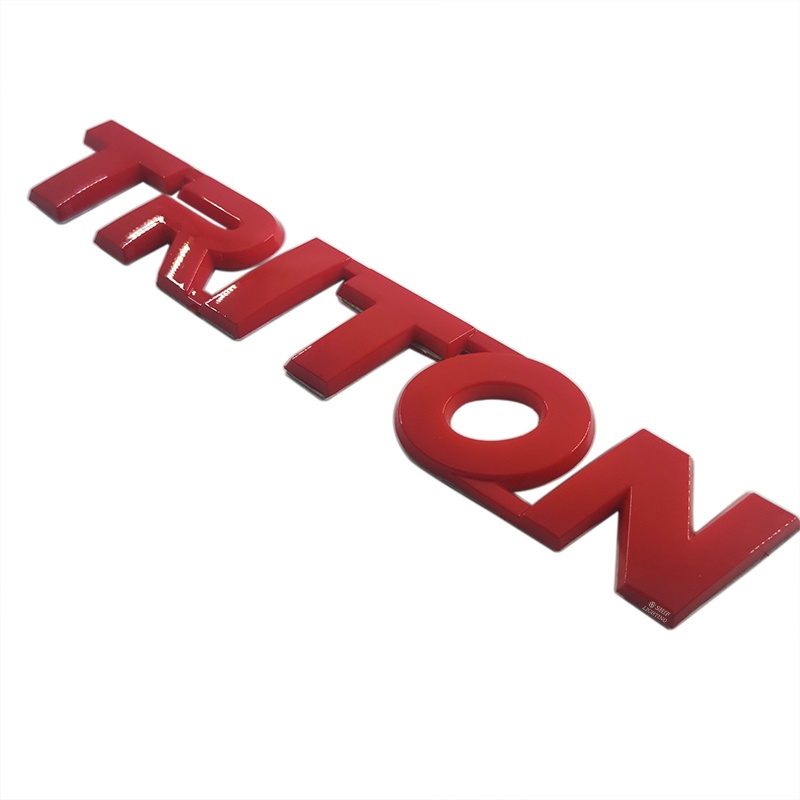 1pc Stiker Emblem Logo TRITON Bahan ABS Warna Merah Untuk Mobil Mitsubishi TRITION
