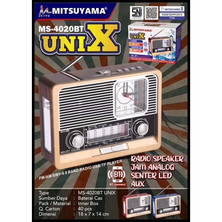 Radio Bluetooth Mp3 Mitsuyama Ms 4020Bt Unix