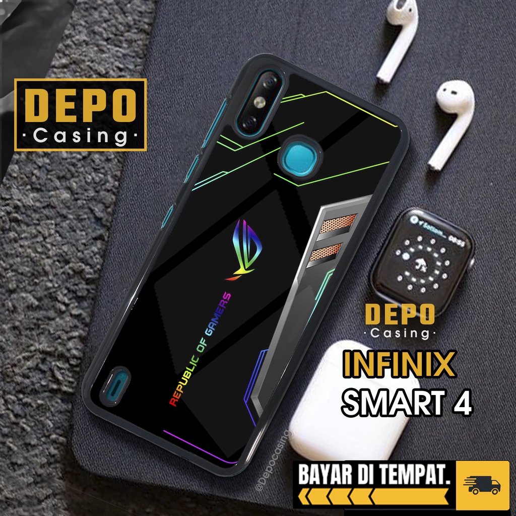 Case Infinix Smart 4 Case Hp Infinix Smart 4 Depo Casing [ROG1] Premium Glossy Case Custom Case Aest