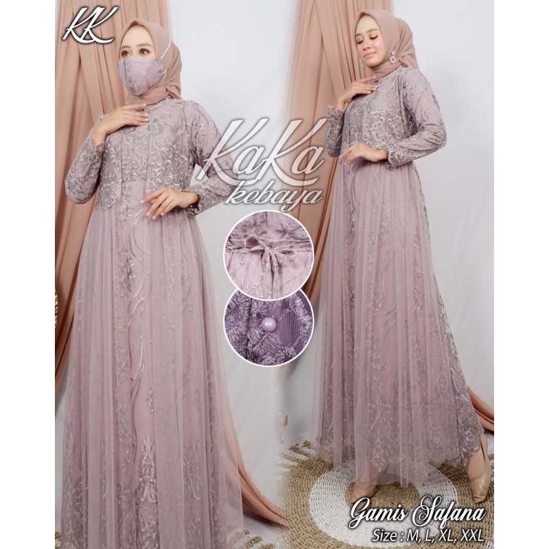 NEW ( REAL PICT ) GAMIS BIDADARI TULLE // ORIGINAL // GAMIS KEBAYA // GAMIS PESTA // Gamis Pesta Terbaru // Gamis Kebaya Moderen // Gamis Bahan Tille Halus