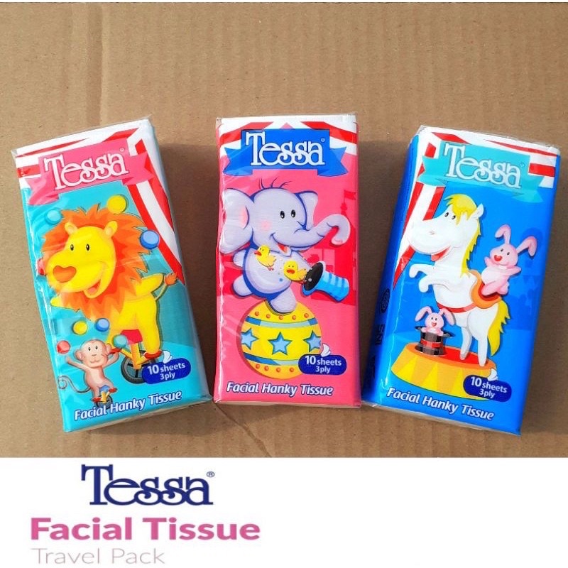 TESSA TISSUE 10 SHEETS 3 ply / FACIAL HANKY TISSUE