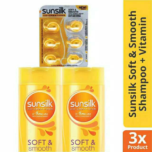 Shampoo Sunsilk  soft and Smooth 2 buah Sunsilk  Vitamin  