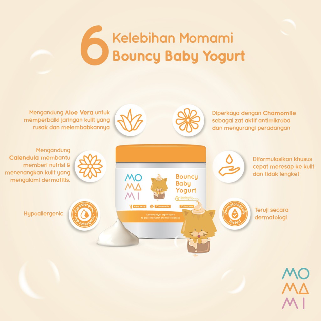 MOMAMI MURAH BOUNCY BABY YOGURT LOTION &amp; CREAM PELEMBAB KULIT BAYI