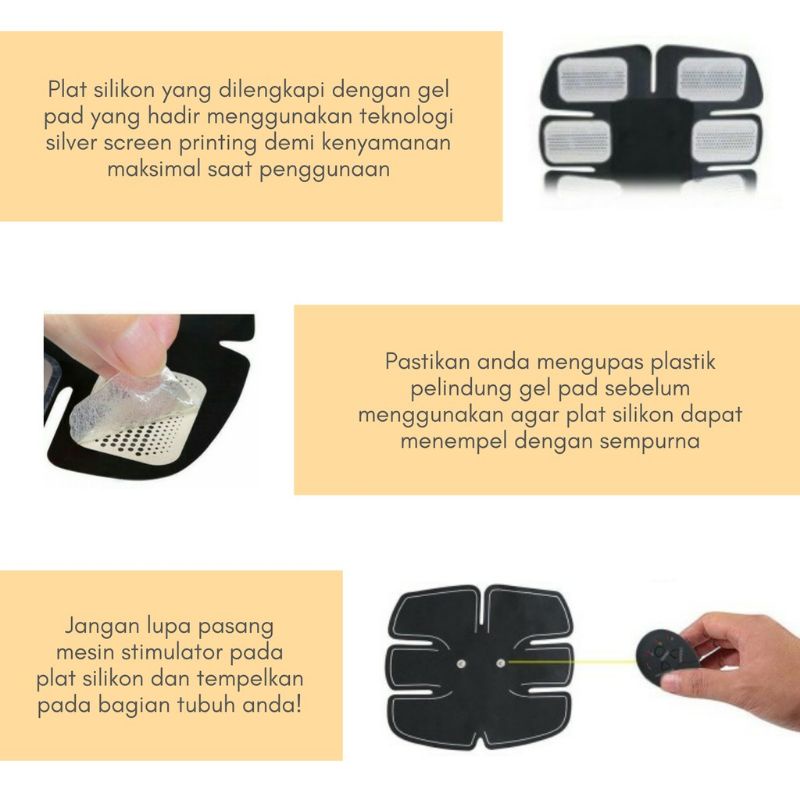 Alat Bantu sixpack Stimulator Terapi EMS Otot Six Pack ABS Fitness Gym Abs EMS TRIPLEDI Muscle Exercise Massage Olahraga Pembakar Lemak Otot Perut Bodyfit Training Gear Alat Olahraga membantu sixpack  untuk pria wanita membentuk perut sixpak