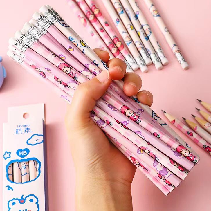 

【FRE⚡H】 ED - 10PCS / SET PENSIL TULIS MOTIF + PENGHAPUS / PENSIL SET LUCU / ALAT TULIS PENSIL termurah se indonesia