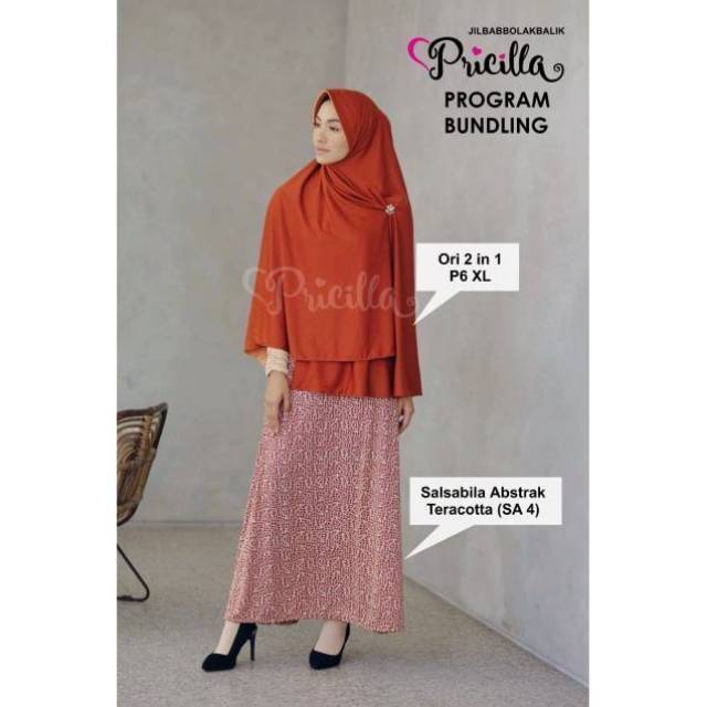 Gamis Set MossCrepe Salsabila Abstrak