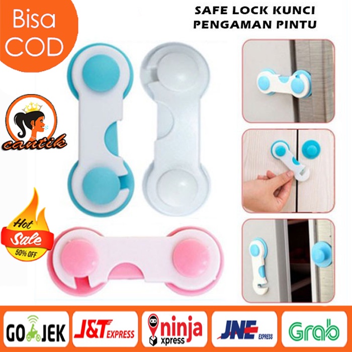 Pengaman Laci Lemari Safe Lock Pengait Pintu Penahan Kulkas Pengunci Furniture Pelindung Bayi Baby Safety Lock