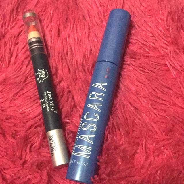 LIPSTICK JUST MISS FREE MASCARA JUST MISS WATERPROOF BLACK