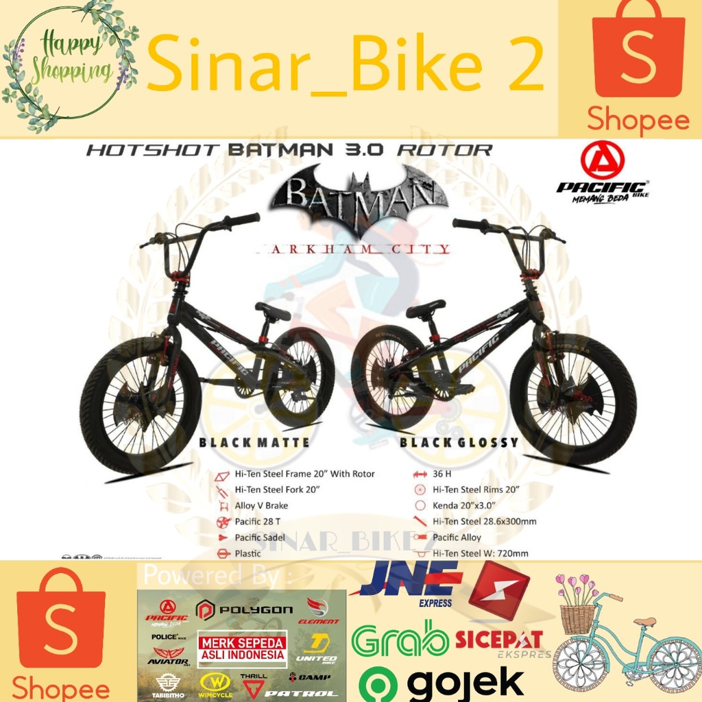 Sepeda Bmx 20Inch Batman Hotshot Batman Rotor (Gosend/Grab)