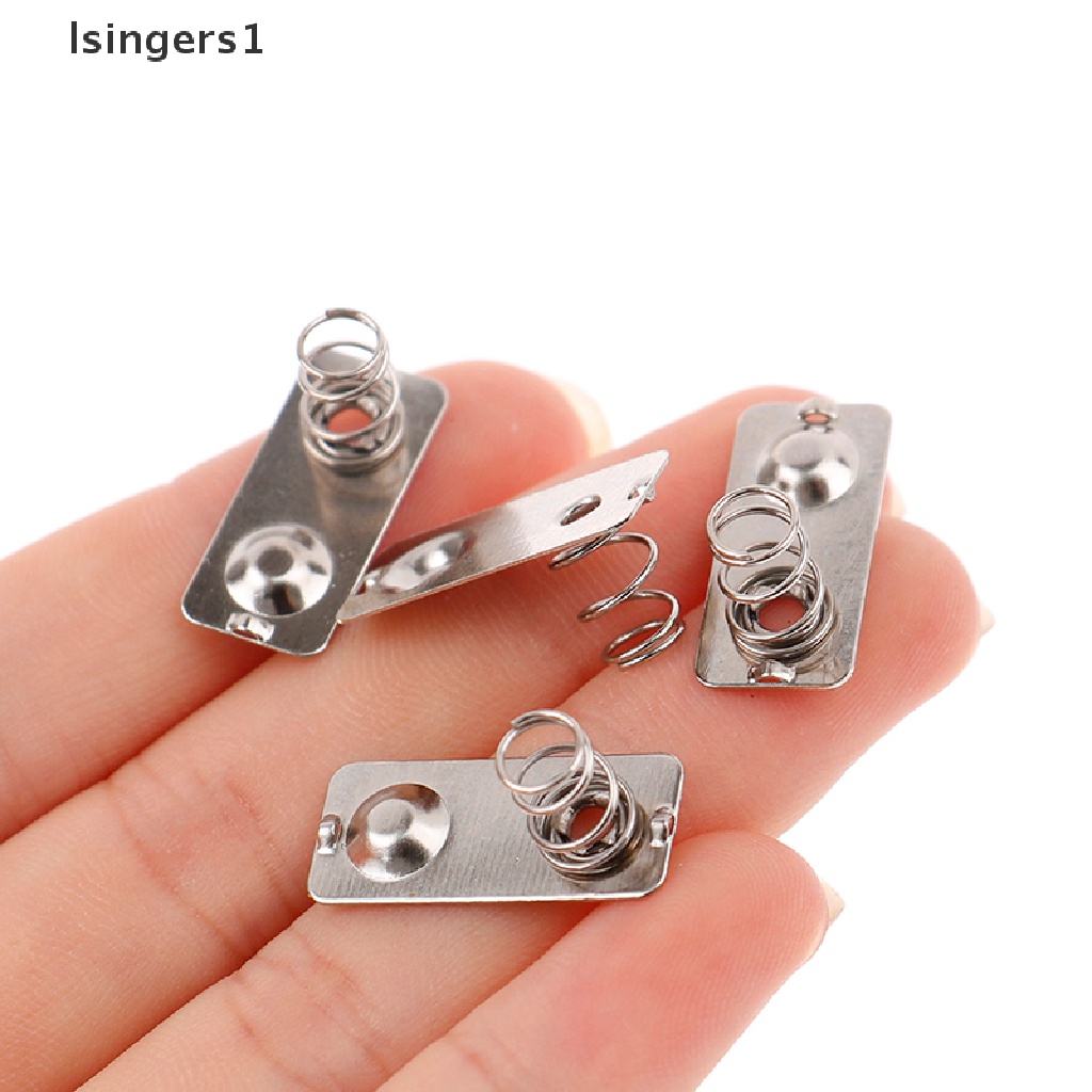 (lsingers1) 10pcs / Set Plat slot Baterai Pengganti Bahan Metal Warna Silver Ukuran 21x9mm