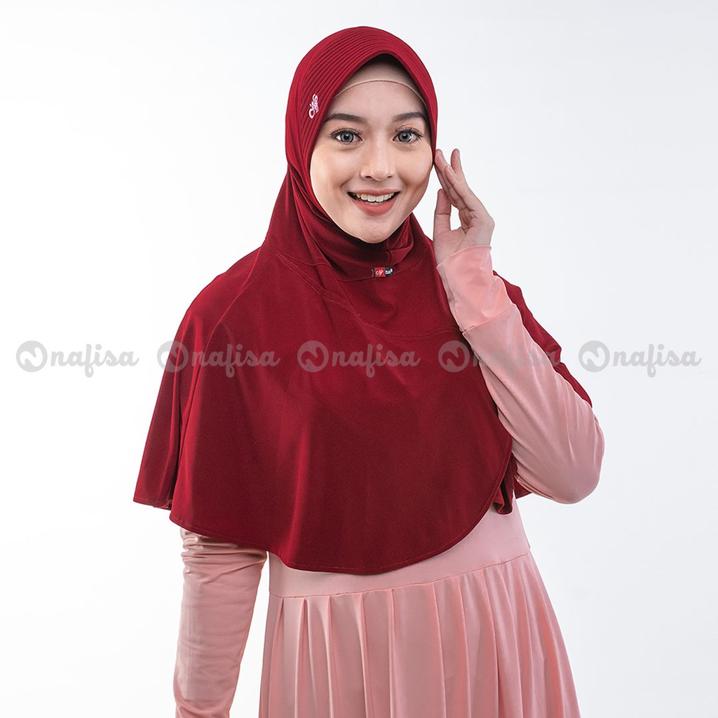 Jilbab instan Nafisa Salma / Hijab Bergo Syari / Kerudung Instan Pet