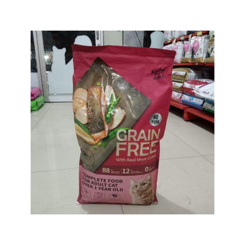 Grain Free Kitchen Flavour Adult 8kg (GOJEK/GRAB) makanan kucing dewasa kf grain free dry cat food