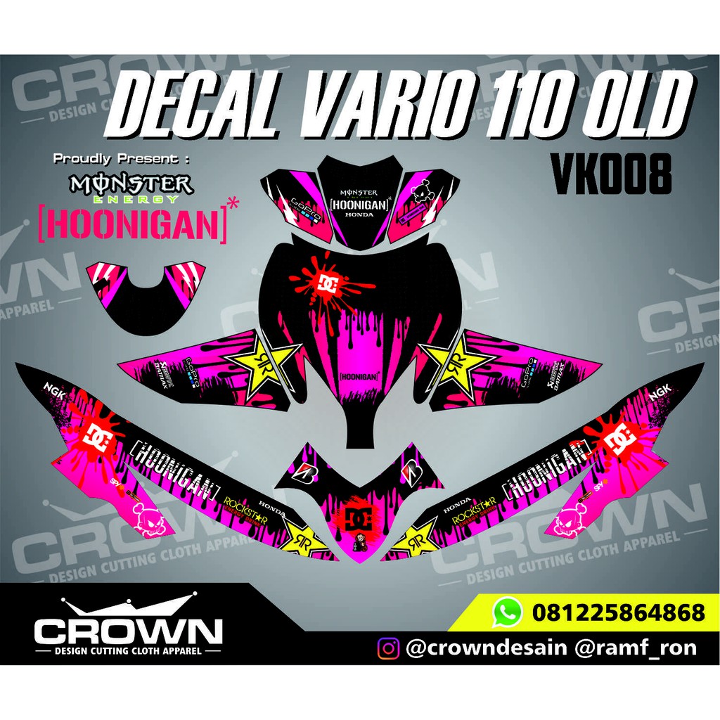 Decal Vario 110 Old - Hoonigan Pink