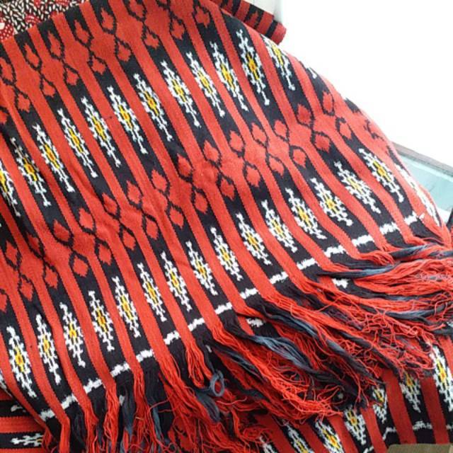 KAIN TENUN IKAT ATBM SABU NTT WARNA MERAH HITAM KUNING PUTIH