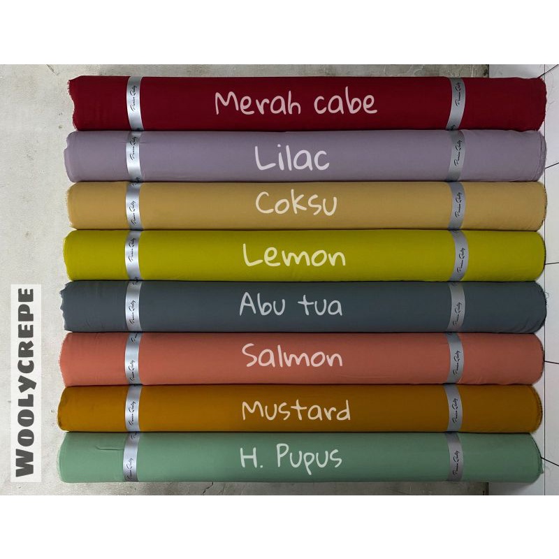 Kain Wollycrepe Premium setara Caltri (harga per 0.5m)