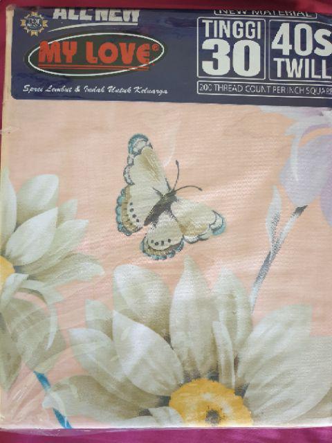 Sprei Katun All New My Love 200x200 Tinggi 30 - Amarilis Coastal Kolase  Sp200t30anml Sleepwell 200