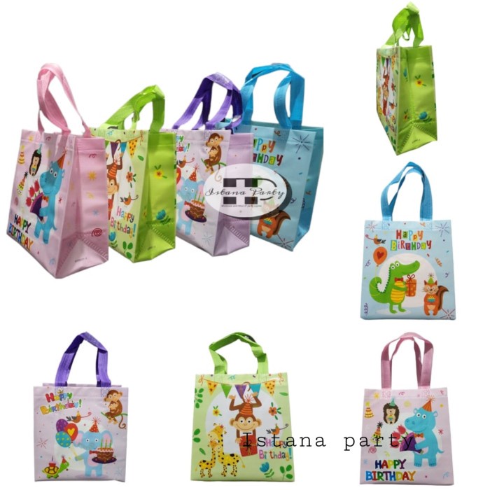

Tas souvenir ulang tahun animal / Goodie bag ulang tahun motif hewan-s