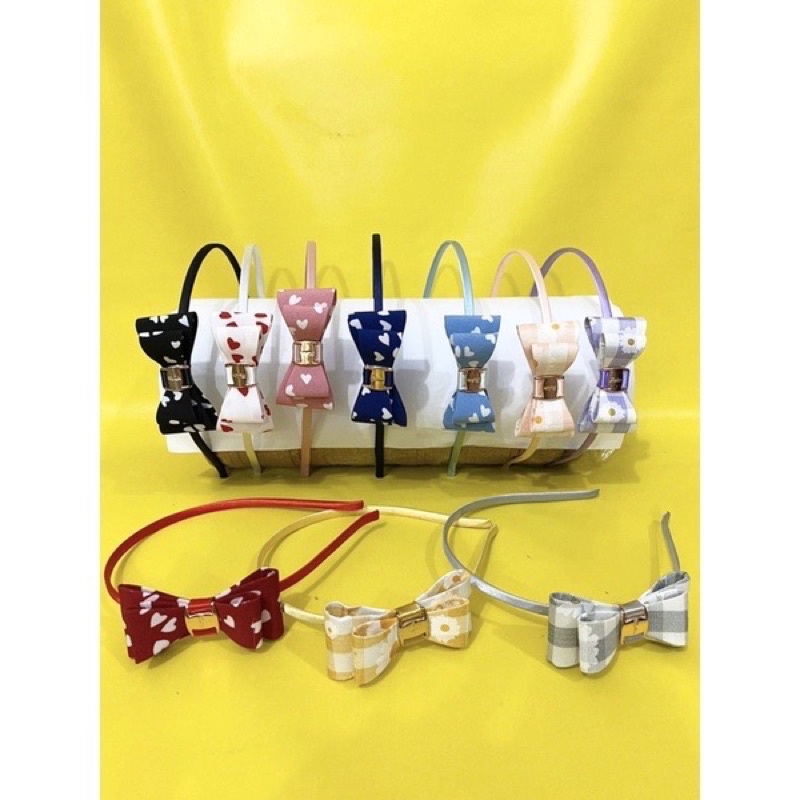 2pcs bando pita / bandana pita korea / bando korea warna / basic bando bkk / bando kawaii / bando kecil pita premium / bando anti patah