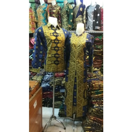 Batik Couple model Gamis naga bintang navy