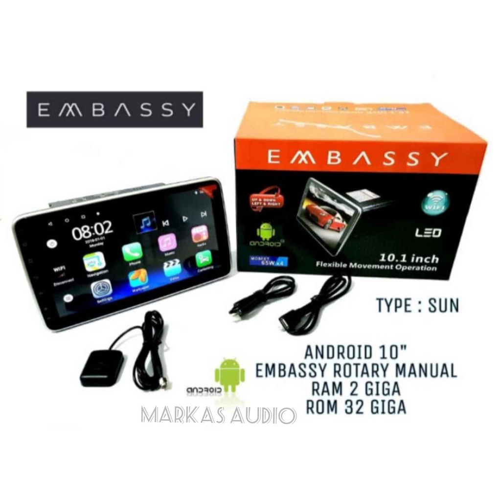 HEAD UNIT Android Embassy Rotary 10 Inch New - ANDROID Manual Rotary