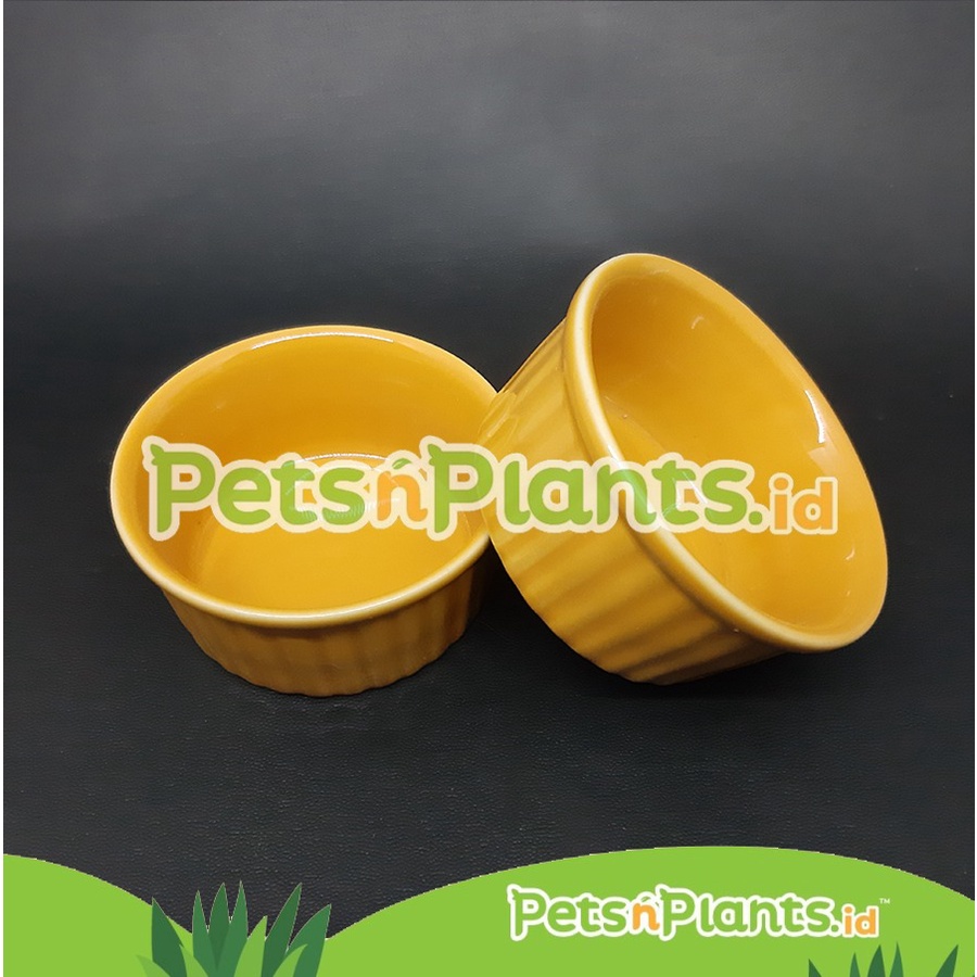 Tempat Makan Hamster Small Pet Keramik Import Bulat dan Persegi Polos