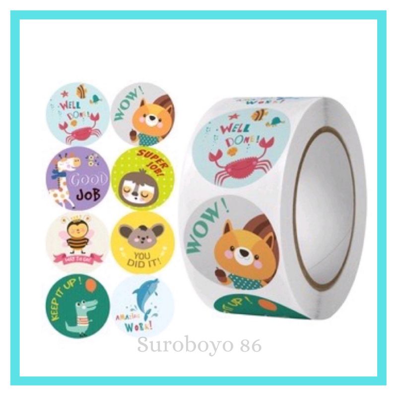 

Sticker Label Nilai Binatang Lucu Stiker Reward Anak 500pcs