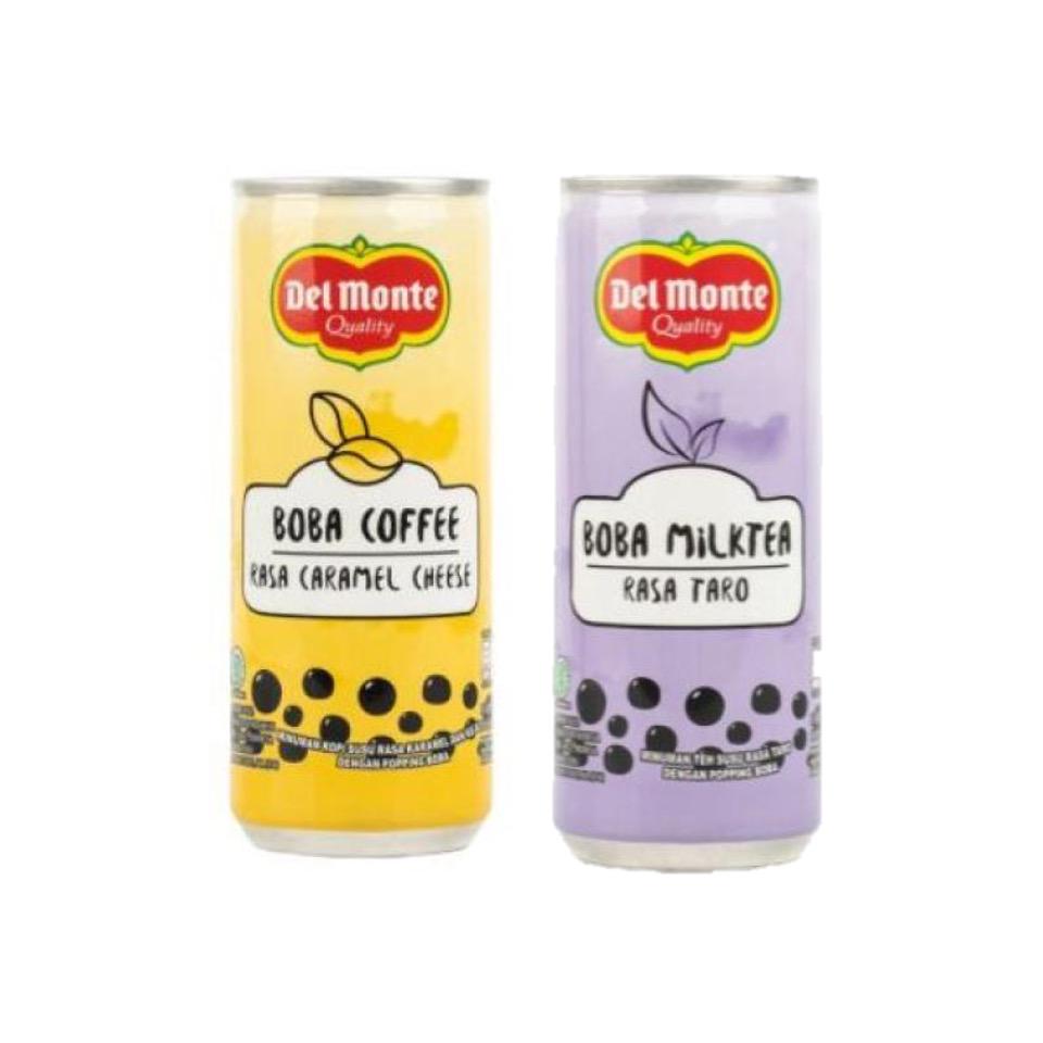 

Del Monte Minuman Boba Coffee Caramel Cheese 240 ml + Del Monte Boba Milk Tea Taro 240 mL