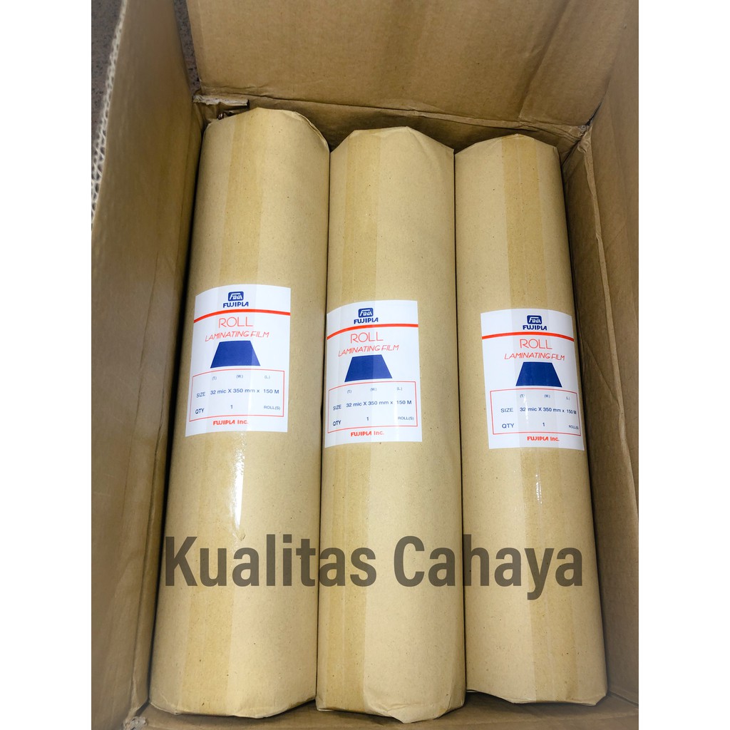 Plastik Laminating Roll Fujipla Biru Glossy 32micx350mmx150m