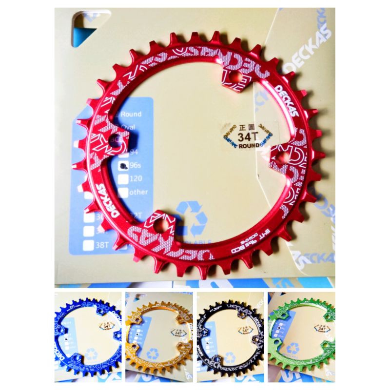 Chainring Round Ukuran 34T 96BCD . S 7-11 SPD Sepeda Deckas Untuk Single Crank  M6000 / M7000 / M800