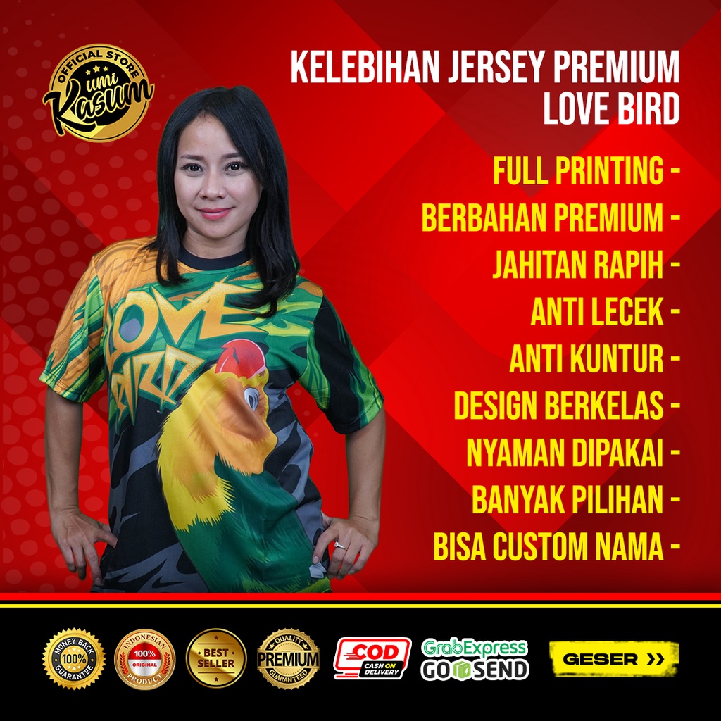 Terlaris Original Jersey Premium Burung Lovebird Bisa Costum Logo Dan Nama Nyaman Di Pakai Cuaca Apa Saja Full Printing Jahitan Rapih Anti Lecek  Banyak Pilihan Motif GANTENG MAKSIMAL SETIAP GANTANG Merpati Kolong Dara Kacer Lover Bird Kicau Mania