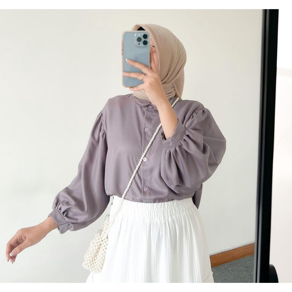 WOW-Elza Kemeja Wanita / Blouse Crinkle Airflow / Kemeja Wanita Panjang