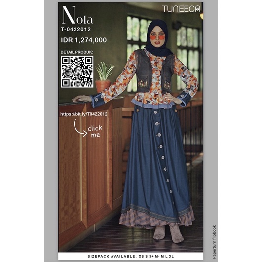 Gamis Tuneeca T-0422012 ,Gamis Wanita Trendy,Busana Muslim Branded