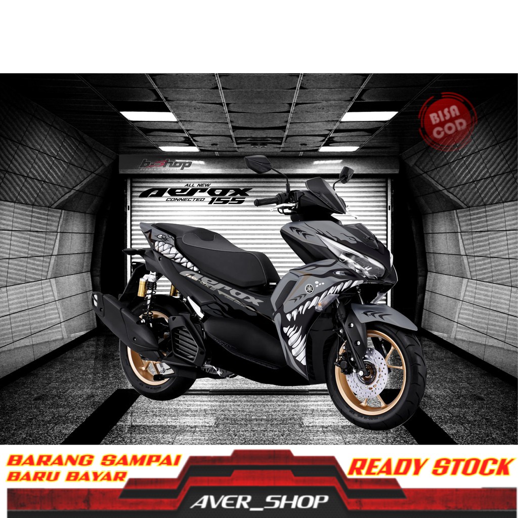 Striping aerox 155 putih Decal motor aerox full body Stiker variasi motor full motif