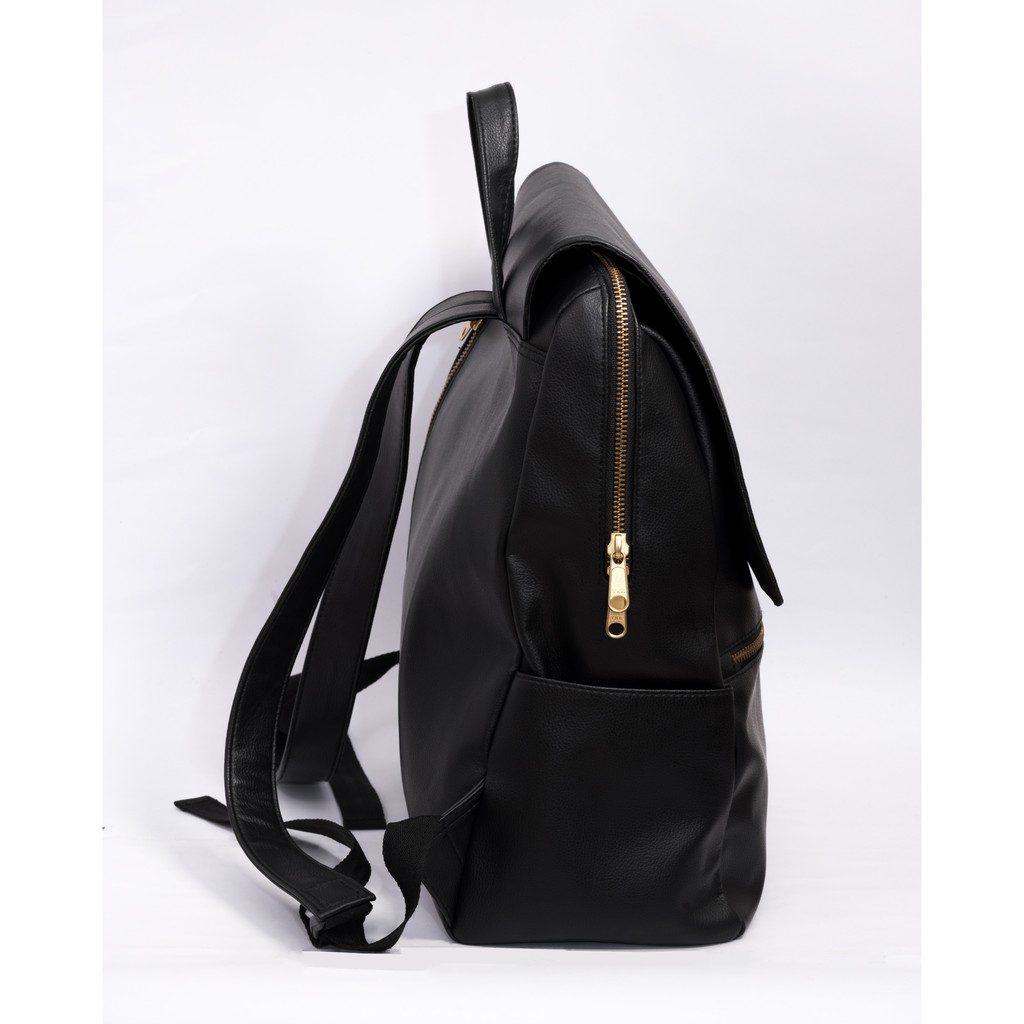 TAS RANSEL LAPTOP KULIT HITAM NORTH HEEJOU