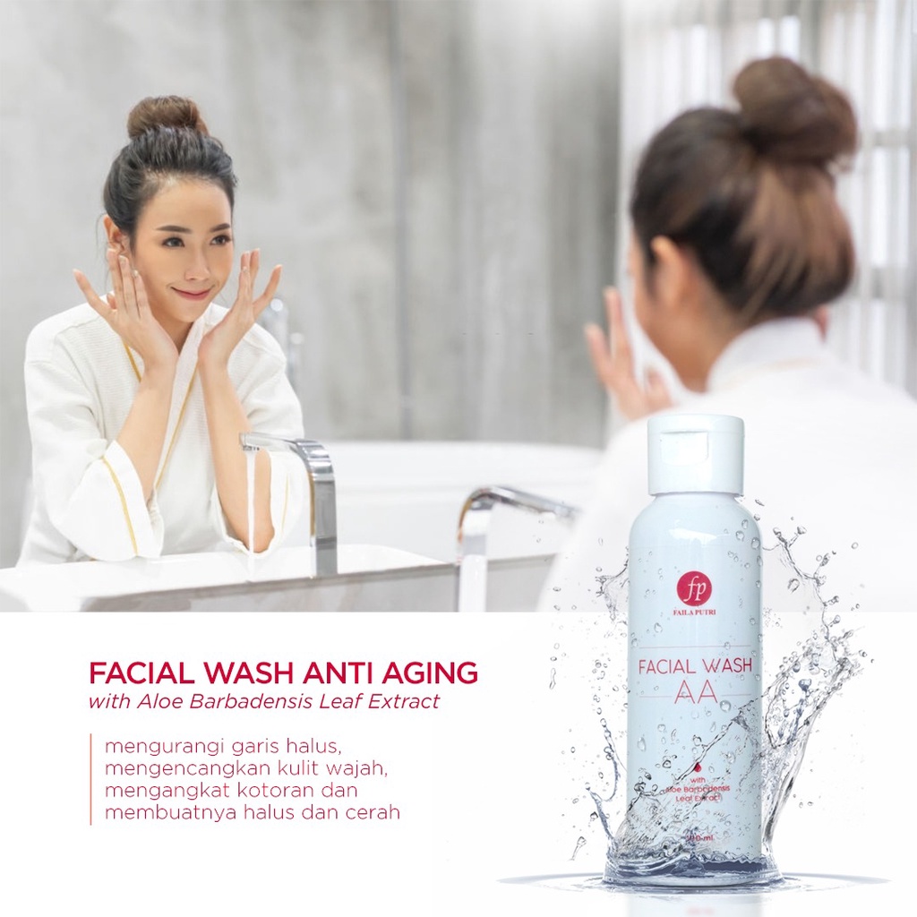 facial wash anti aging  FAILA PUTRI BPOM - Sabun wajah whitening glow - facial wash AA