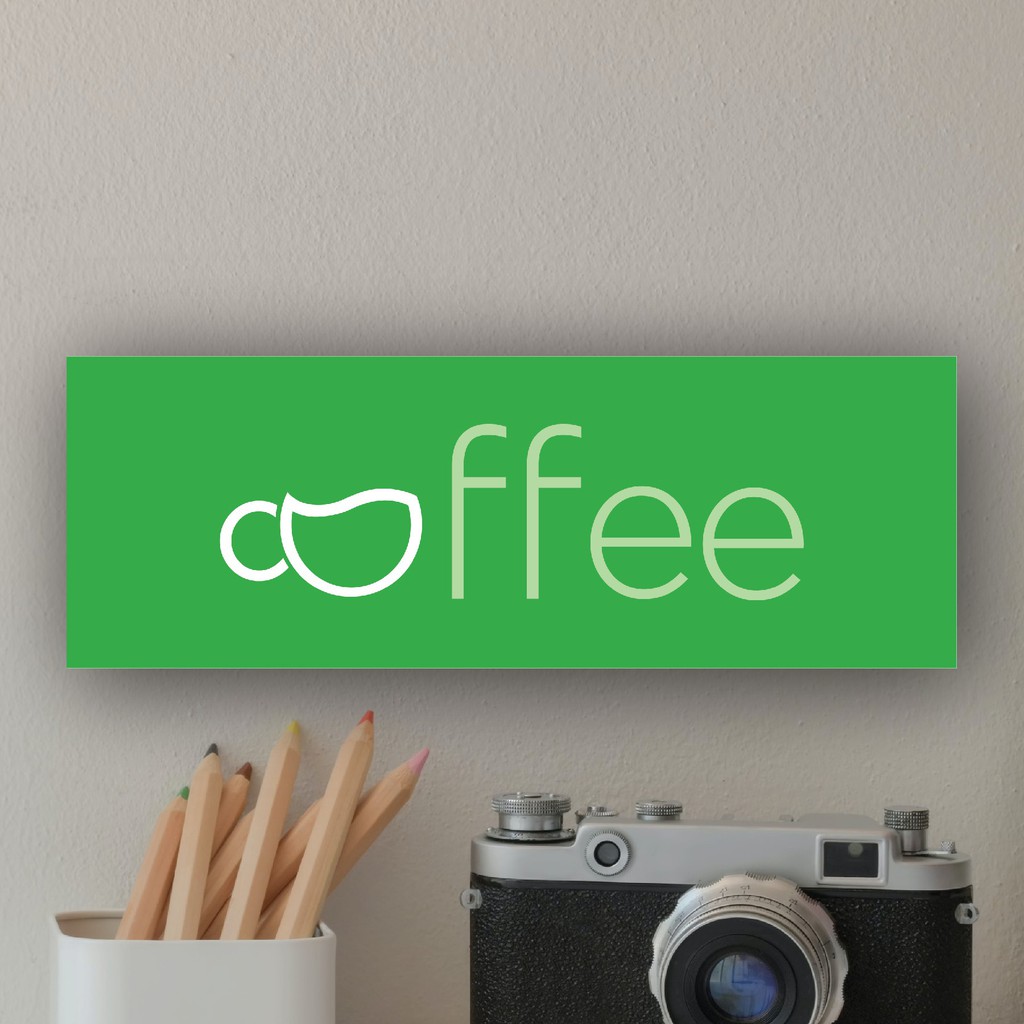 Hiasan Dinding Minimalis Coffe Poster Tipografi - Poster Kayu MDF