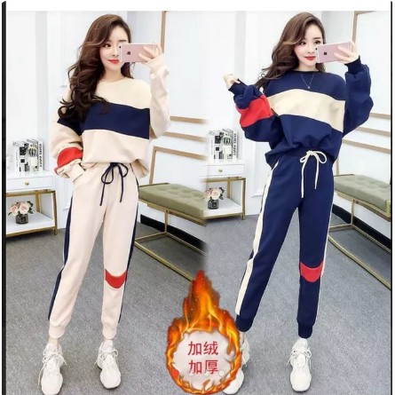 Royal Training Stelan Celana Panjangn dan Lengan Panjang Full set Payet motif nike Tone Angela