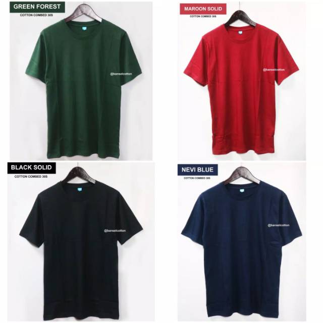  Kaos  Polos  Solid  Series Cotton Combed 30s Shopee Indonesia