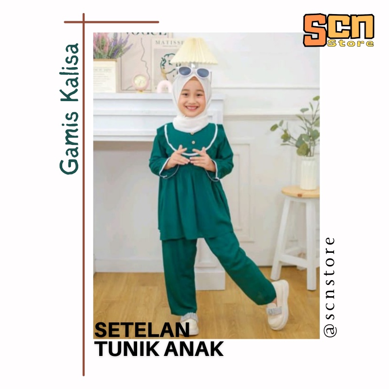Gamis Tunik Anak 1-12 tahun KALISA // Setelan Tunik Anak // Setelan Gamis Anak