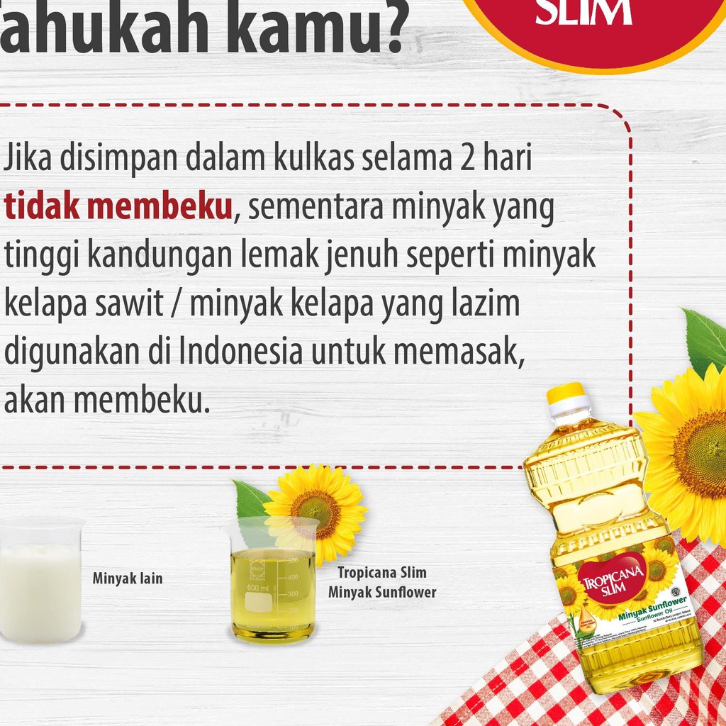 

➤ Tropicana Slim Minyak Sunflower 946ml - Minyak Baik 100% Pure Sunflower Oil ♗