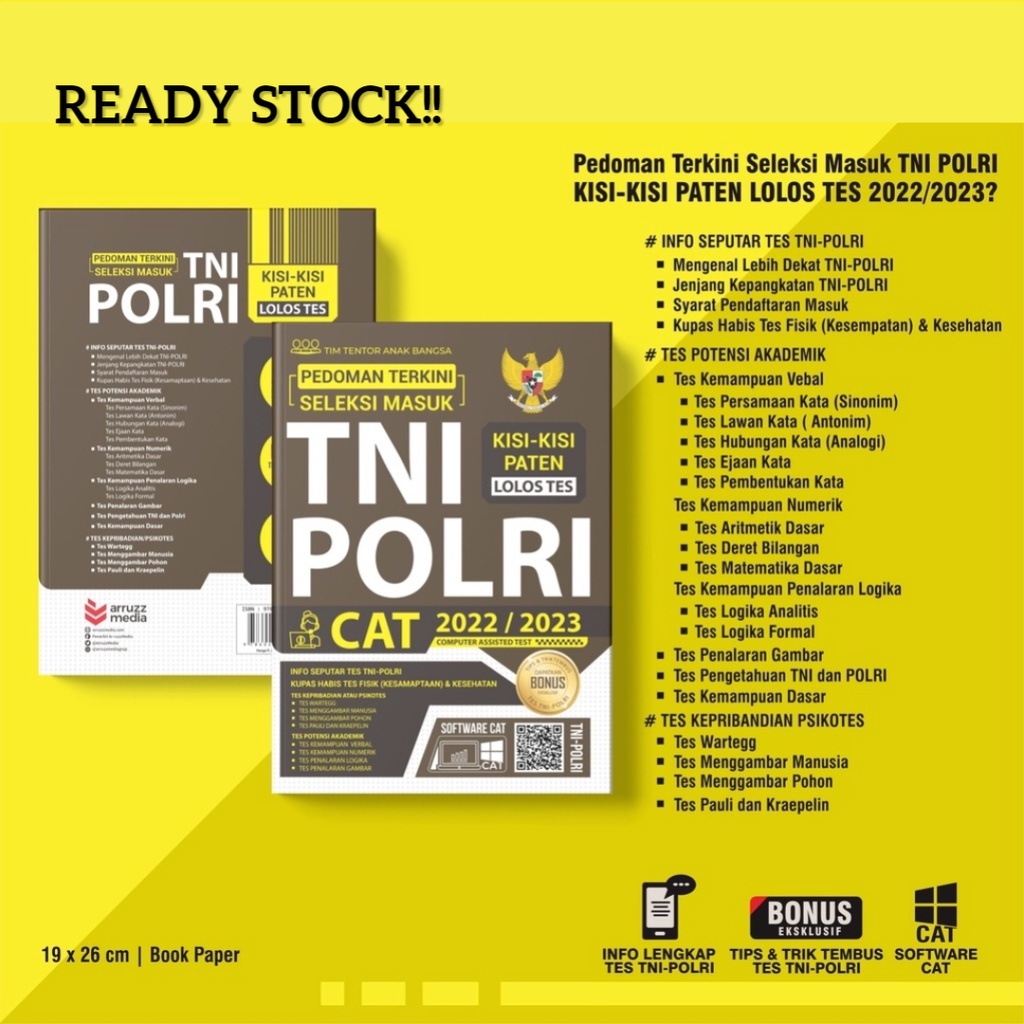 Buku TNI POLRI 2023 Pedoman Terkini Seleksi Masuk TNI POLRI CAT 2022/2023