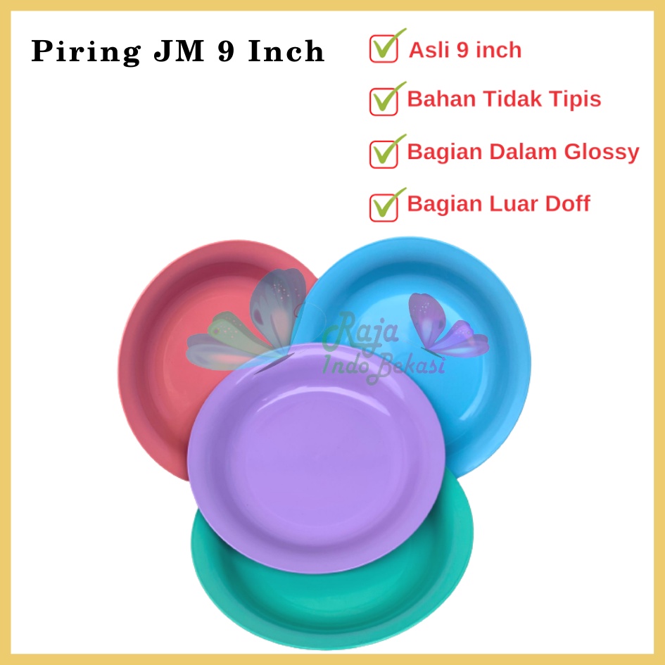 PROMO Piring Plastik JM 9 Inch Warna Pastel Piring Kecil Besar Set Makan Plastik Acara Pesta Melamin Rotan Murah Lusinan 1 Lusin Putih Murah Termurah - piring bulat ayam plastik 9 inch - Piring Porcelain Diameter 21 cm | Piring Makan Keramik