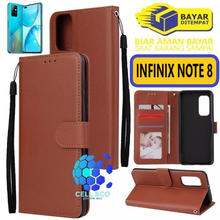 Flip cover INFINIX NOTE 8 Flip case buka tutup kesing hp casing flip case Premium leather wallet