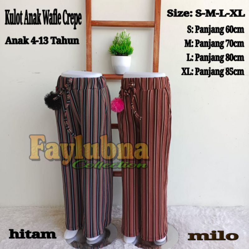 CELANA KULOT CREPE SALUR ANAK 4-13 TAHUN