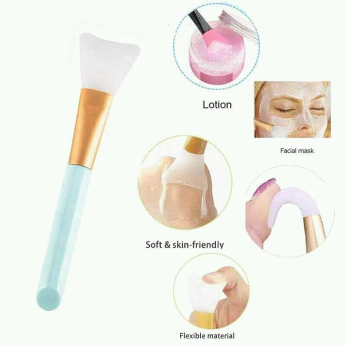 MurmerOfficial R033 Kuas Make Up Bulu Pink Putih Bening Brush Masker Alat Kosmetik Transparan Tools