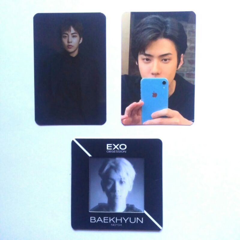 pc exo sehun baekhyun xiumin photocard ebsession what a life ver p sc lightstick ls flo official