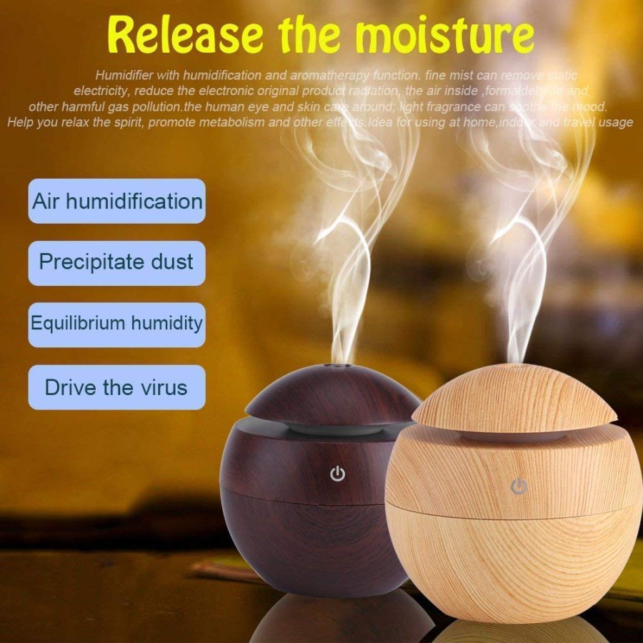 Humidifier Aroma Ultrasonic Diffuser Essential Oil Desain Kayu