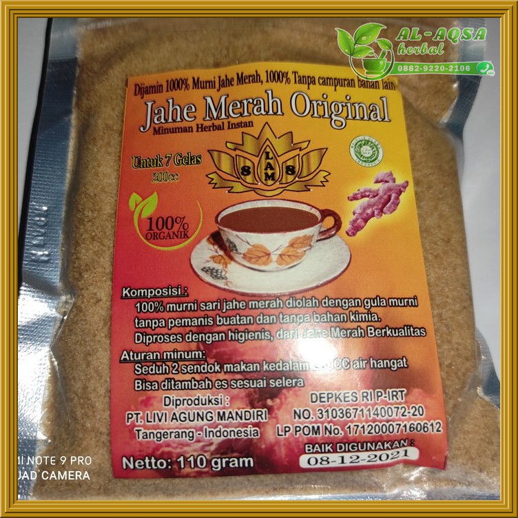 

Jahe Merah Serbuk Original - Kemasan Pouch 110 Gram